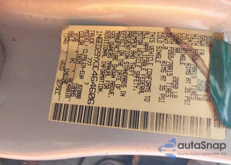 2003 Nissan Frontier Xe-V6 из США, поврежденный, VIN 1N6ED29YX3C464606